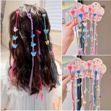 Çocuk Rengarenk Unicorn Kelebekli Postiş Mandal Toka Seti