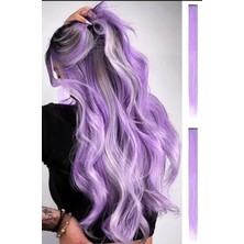 2 Adet Renkli Düz Yan Çıt Çıt Postiş Saç Sentetik Renkli Saç Çıt Çıt Saç Takma SAÇ50CM