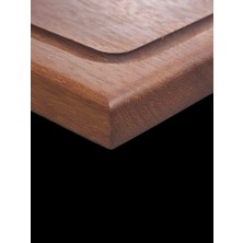 F&s WOODART40 x 27,5 cm Yekpare Masif Eksiz Tek Parça Doğal Ahşap Oluklu Kesme Sunum Et Ekmek Sebze Doğrama Tahtası