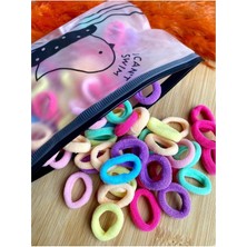 100'LÜ Havlu Mini Lastik Toka Minik Lastik Toka Küçük Lastik Toka Rengarenk Toka