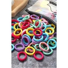100'LÜ Havlu Mini Lastik Toka Minik Lastik Toka Küçük Lastik Toka Rengarenk Toka