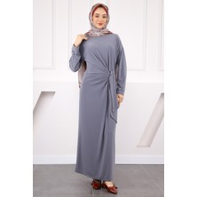 İmaj Butik Füme Yan Bağlamalı Elbise