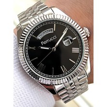 Ferrucci Gün ve Tarih Göstergeli Çelik Jübile Kordon Erkek Kol Saati