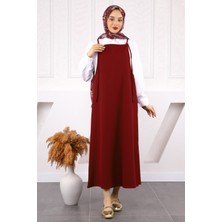 İmaj Butik Bordo Ip Askılı Jile Elbise