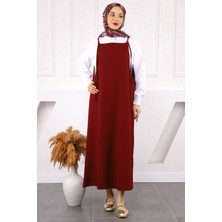 İmaj Butik Bordo Ip Askılı Jile Elbise