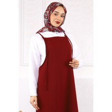 İmaj Butik Bordo Ip Askılı Jile Elbise