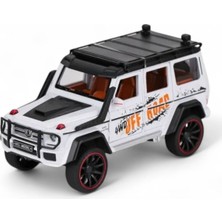 Çek Bırak 1:22 Sesli ve Işıklı Buhar Çıkartan Metal Jeep Beyaz