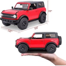 1/18 2021 Ford Bronco Badlands Metal Model Araba Kırmızı