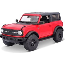 1/18 2021 Ford Bronco Badlands Metal Model Araba Kırmızı