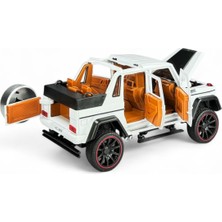 Kutulu Çek Bırak 1:22 Sesli ve Işıklı Metal Jeep Beyaz