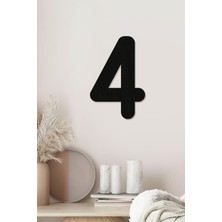 4 Rakamı - Tamamlanabilir Duvar Yazısı Harfi - Isim Yazmak Için Lazer Kesim Ahşap Harf