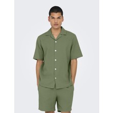 Only & Sons Erkek Waffle Kumaş Yazlık Resort Gömlek - Onsbertil Model"