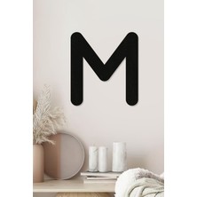 M Harfi - Tamamlanabilir Duvar Yazısı Harfi - Isim Yazmak Için Lazer Kesim Ahşap Harf