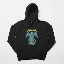 Metallica Octopus Bat Siyah Kapşonlu Sweatshirt Hoodie