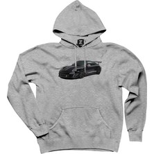 Porsche 911 Gt3 Gri Kapşonlu Sweatshirt Hoodie