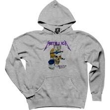Metallica Damaged Justice Gri Kapşonlu Sweatshirt Hoodie