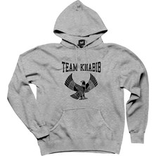 Khabib Nurmagomedov Team Essential 2 Gri Kapşonlu Sweatshirt Hoodie