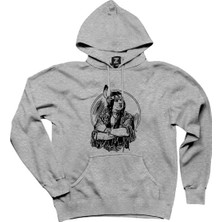Kızıldereli Man Gri Kapşonlu Sweatshirt Hoodie