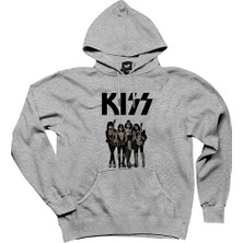 Kiss Anime Gri Kapşonlu Sweatshirt Hoodie