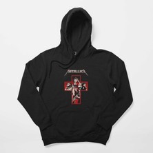 Metallica Silhouettes Inside The Cross Siyah Kapşonlu Sweatshirt Hoodie