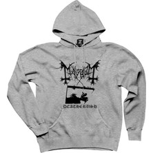 Mayhem Deathcrush Gri Kapşonlu Sweatshirt Hoodie