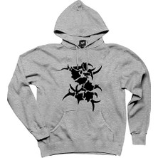 Sepultura Logo Gri Kapşonlu Sweatshirt Hoodie