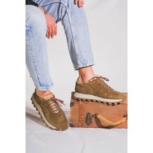 Shoetyle - Vizon Hakiki Süet Bağcıklı Erkek Sneaker 115-K556