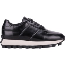 Shoetyle - Siyah Hakiki Açma Deri Bağcıklı Erkek Sneaker 115-K556