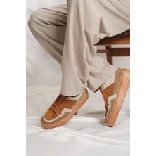 Shoetyle - Taba Hakiki Süet Bağcıklı Erkek Sneaker 115-K502