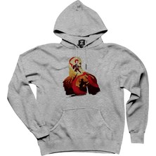God Of War Kratos Siluet Gri Kapşonlu Sweatshirt Hoodie