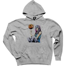 Basketball Blue Player Anime Gri Kapşonlu Sweatshirt Hoodie