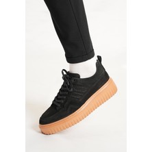 Shoetyle - Siyah Hakiki Süet Bağcıklı Erkek Sneaker 115-K502