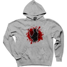 Samurai Öklid Gri Kapşonlu Sweatshirt Hoodie