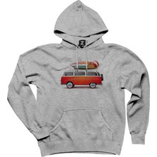 Volkswagen Karavan Holiday Gri Kapşonlu Sweatshirt Hoodie