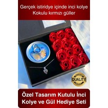 14 Şubat Özel Gün Sevgiliye Kutulu Inci Kolye Seti Arkadaşa Anneye Hediye Gül Istiridye Seti Tasarım
