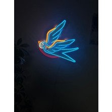 Serçe Neon Metal Duvar Dekor Hayvan Temalı Neon