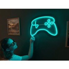 Game Consol Neon Metal Duvar Dekor Yazı Temalı Neon