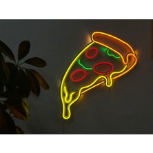 Pizza Neon Metal Duvar Dekor Yazı Temalı Neon