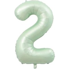 Folyo Balon Yeşil Rakamı Helyum Balon 76CM Retro Yeşil Renk - Yaş Balonu