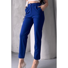 Kadın Elise Yüksek Bel Arkası Lastikli Dar Paça Toparlayıcı Likralı Kumaş Pantolon