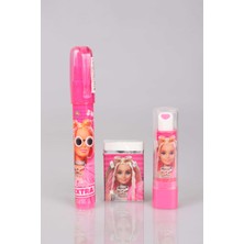 Dekomus Ile Lisanslı Barbıe 3'lü Silgi Seti Ruj Silgi,roket Silgi ve Kare Silgi