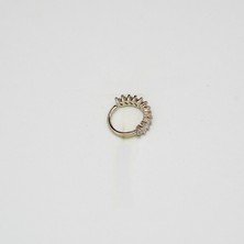 Elips Taşlı Halka Paslanmaz Cerrahi Çelik Piercing… Gümüş/silver Renkli ve Şeffaf Taşlı (Targus Helix Conch Flat)