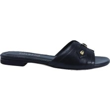 Poletto   Deri Sıyah Terlık Düz 0197 360