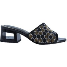 Poletto   Deri Sıyah-Altın Terlık Gece/abiye 169 157 V2