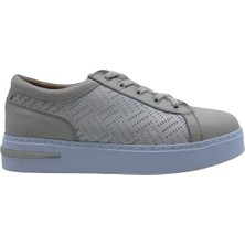 Poletto   Deri Bej-Beyaz Sneaker Düz 07 1323 01