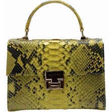 Poletto   Yılan Deri Sarı Çanta El Tutmalı Cnt 776 V5 Yln