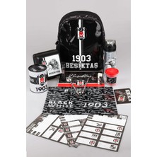 Dekomus Ile Lisanslı Beşiktaş Tek Bölmeli Küçük Boy 32 cm Anaokul Çantası,beslenme Kabı ve 500 ml Trıtan Matara Kırtasiye Seti