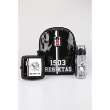 Dekomus Ile Lisanslı Beşiktaş Tek Bölmeli Küçük Boy 32 cm Anaokul Çantası,beslenme Kabı ve 500 ml Trıtan Matara Seti