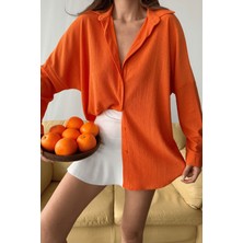 Kadın Olivia Oversize Bürümcük Kumaş Yazlık Gömlek