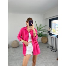 Kadın Olivia Oversize Bürümcük Kumaş Yazlık Gömlek